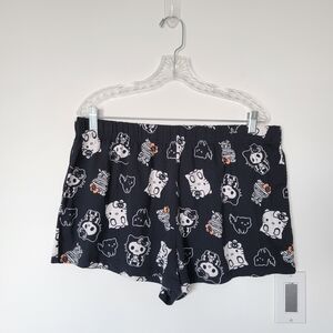 Hello Kitty Halloween Theme Black Pajama Shorts Size Large